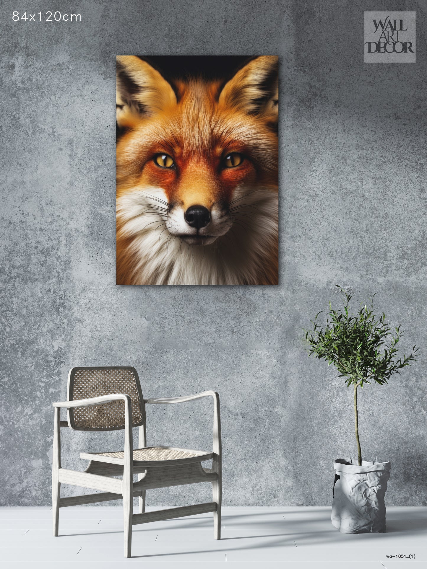Amber Gaze: Majestic Red Fox Portrait – Modern Frameless Wall Art
