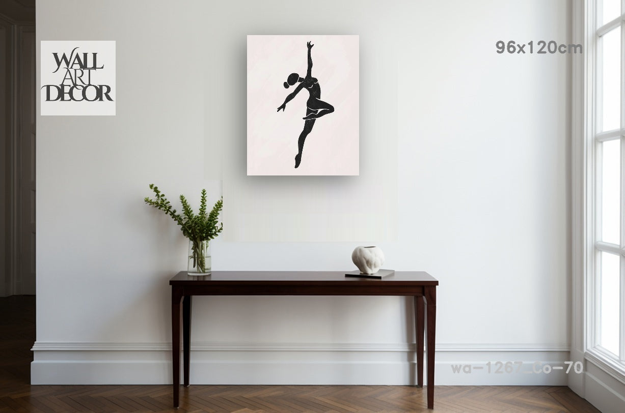 Grace in Motion: Minimalist Dancer Silhouette – Modern Frameless Wall Art