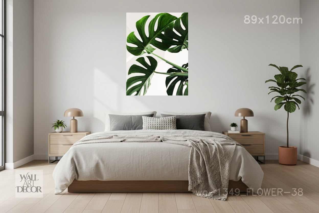 Verdant Majesty: Monstera Deliciosa – Modern Frameless Wall Art