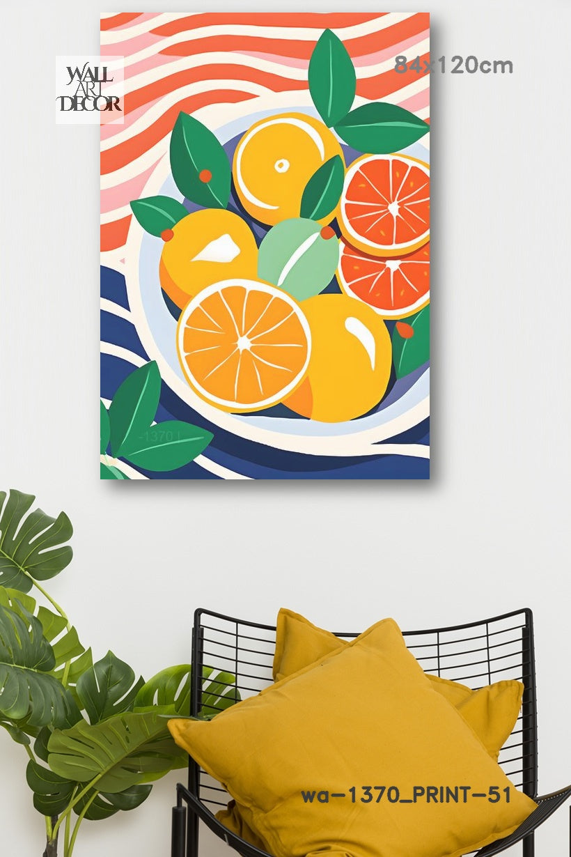 Citrus Harmony: The Summer Harvest – Modern Frameless Wall Art