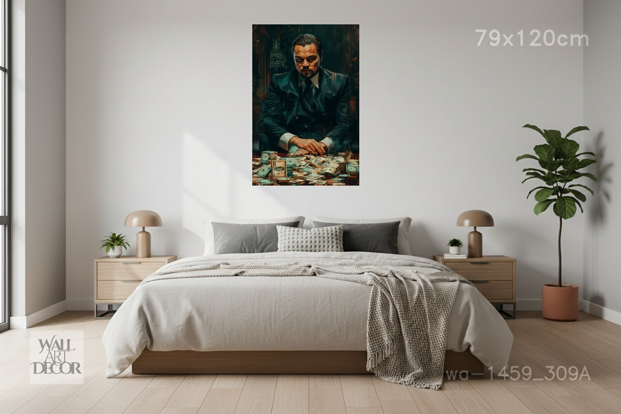 Empire of Ambition: The Wolf of Wealth – Modern Frameless Wall Art