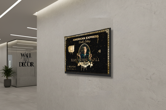 The Belfort Black Card: Wolf of Wall Street Hustle Edition – Modern Frameless Wall Art