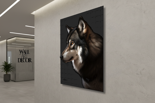 Alpha Profile: Majestic Timber Wolf – Modern Frameless Wall Art