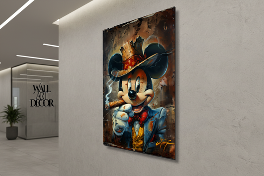 Modern Outlaw: Mickey "The Boss" – Urban Pop Art Frameless Wall Decor