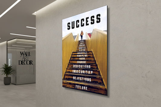 The Ascent: Stairway to Success – Modern Frameless Wall Art