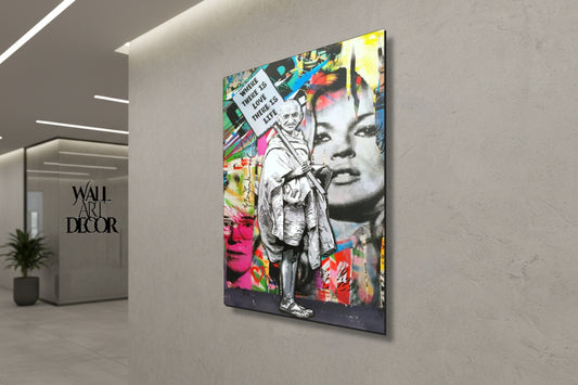 Timeless Wisdom: Gandhi Urban Pop Art – Modern Frameless Wall Art