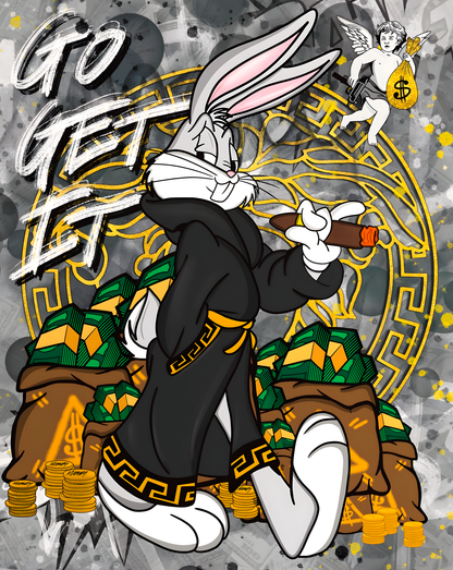 Go Get It: Bugs Bunny Street Hustle – Modern Frameless Wall Art