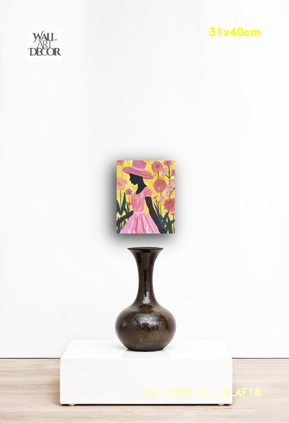 Tropical Blush: The Flower Garden Silhouette – Modern Frameless Wall Art