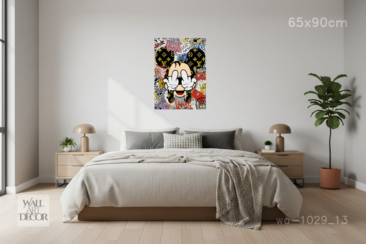 Mickey Rebellion: Urban Luxury Street Art – Modern Frameless Wall Art