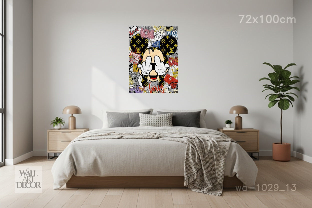 Mickey Rebellion: Urban Luxury Street Art – Modern Frameless Wall Art