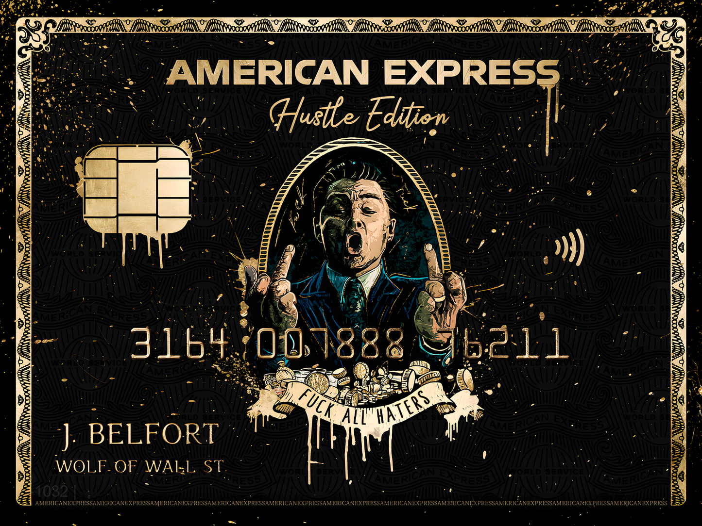 The Belfort Black Card: Wolf of Wall Street Hustle Edition – Modern Frameless Wall Art