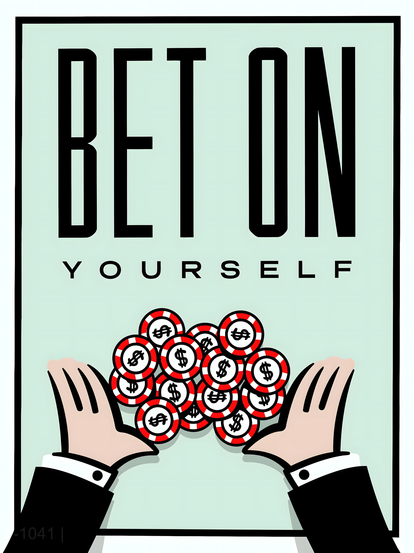 The Ultimate Wager: "Bet On Yourself" Monopoly Art – Modern Frameless Wall Art