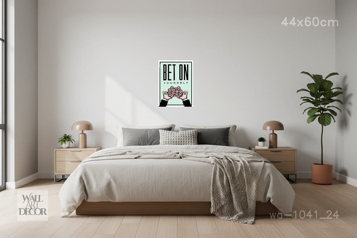 The Ultimate Wager: "Bet On Yourself" Monopoly Art – Modern Frameless Wall Art