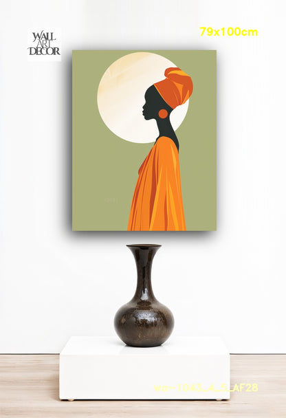 Ethereal Grace: The Golden Silhouette – Modern Frameless Wall Art