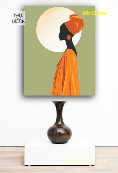 Ethereal Grace: The Golden Silhouette – Modern Frameless Wall Art