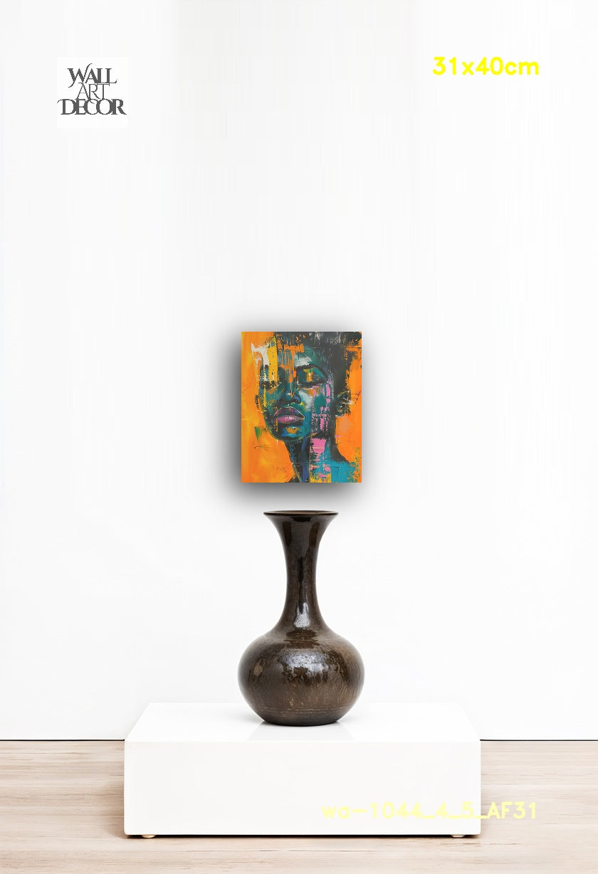 Neon Dreams: Teal & Ochre Vision – Modern Frameless Wall Art