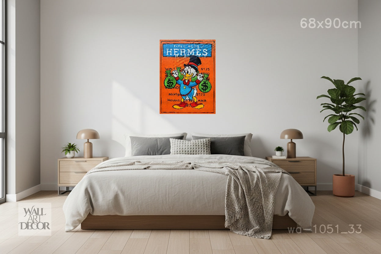 Hermès Harvest: Scrooge McDuck Title Deed – Modern Frameless Wall Art