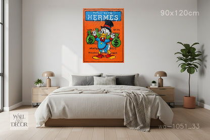 Hermès Harvest: Scrooge McDuck Title Deed – Modern Frameless Wall Art