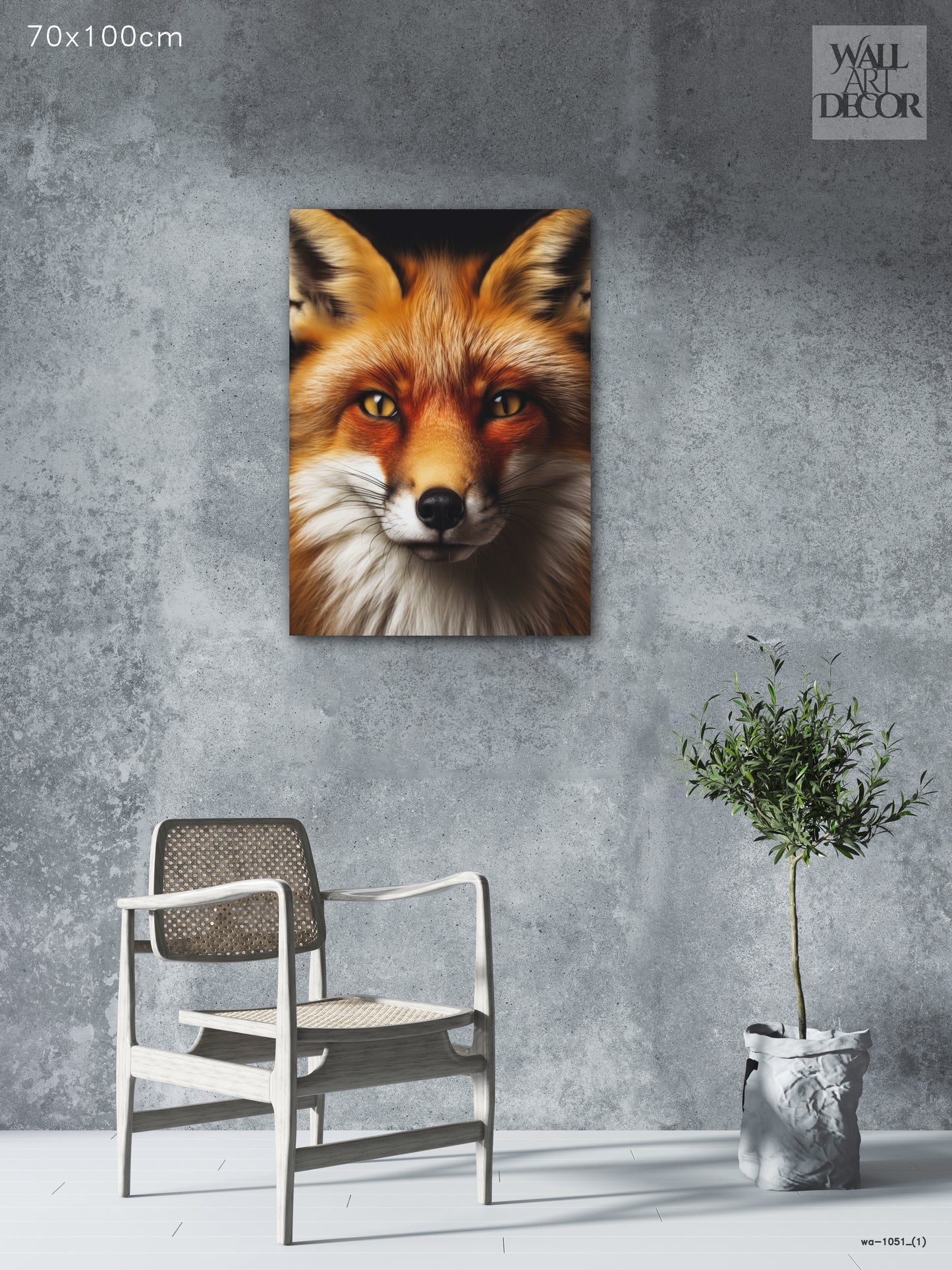 Amber Gaze: Majestic Red Fox Portrait – Modern Frameless Wall Art