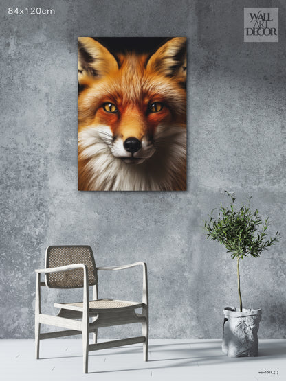 Amber Gaze: Majestic Red Fox Portrait – Modern Frameless Wall Art