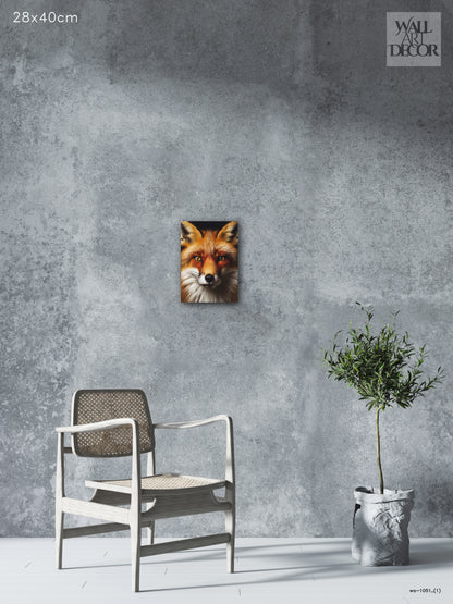 Amber Gaze: Majestic Red Fox Portrait – Modern Frameless Wall Art