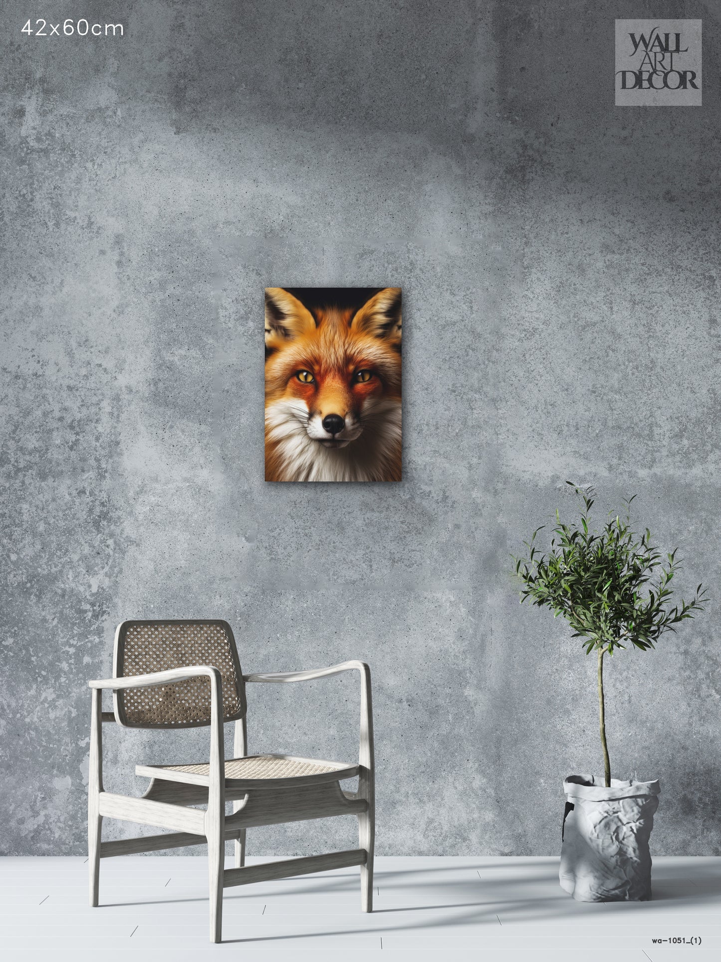 Amber Gaze: Majestic Red Fox Portrait – Modern Frameless Wall Art