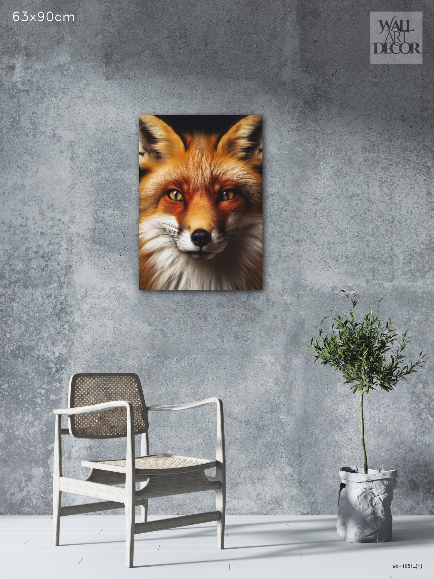 Amber Gaze: Majestic Red Fox Portrait – Modern Frameless Wall Art
