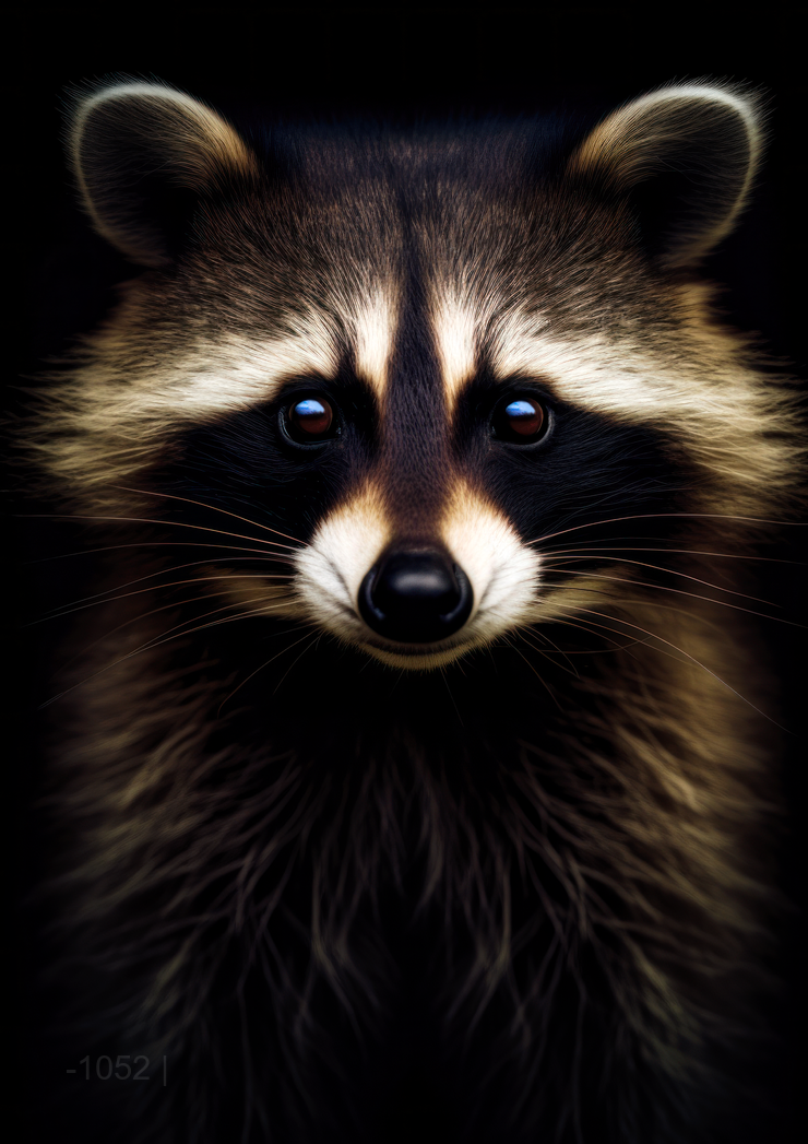 Midnight Bandit: Majestic Raccoon Portrait | Modern Frameless Decor
