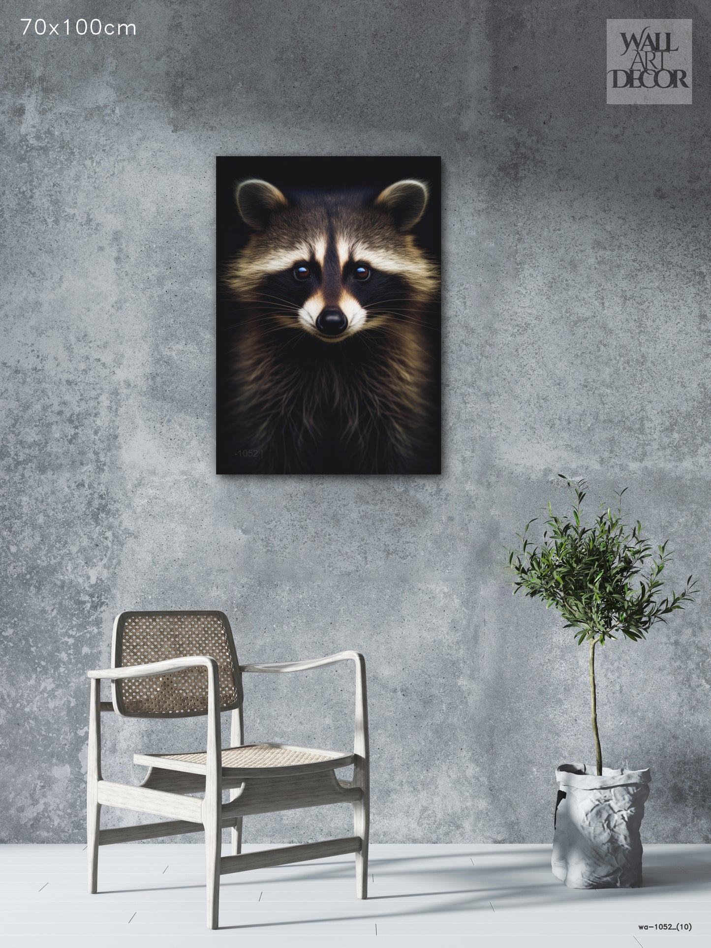 Midnight Bandit: Majestic Raccoon Portrait | Modern Frameless Decor