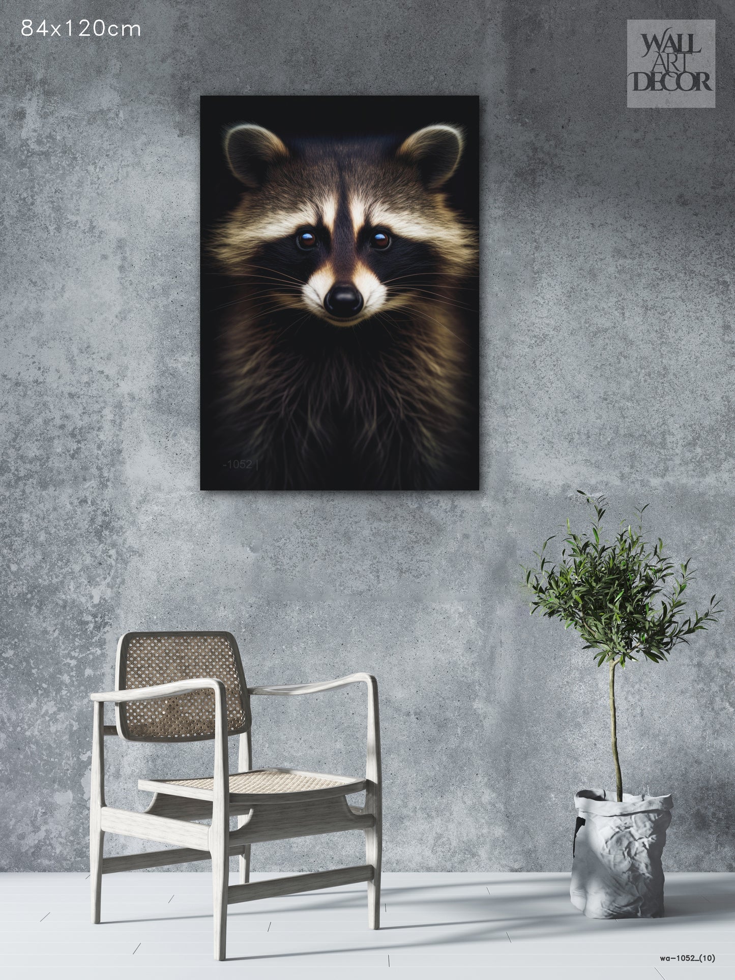 Midnight Bandit: Majestic Raccoon Portrait | Modern Frameless Decor