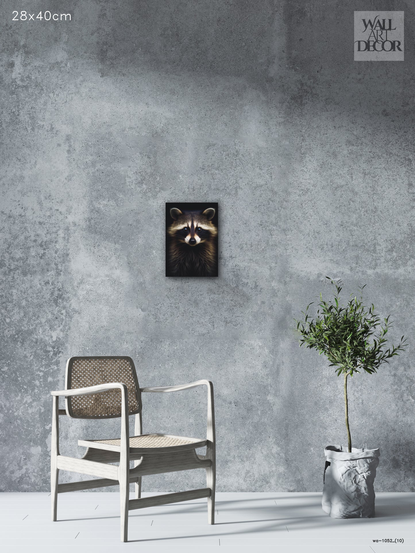 Midnight Bandit: Majestic Raccoon Portrait | Modern Frameless Decor