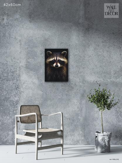 Midnight Bandit: Majestic Raccoon Portrait | Modern Frameless Decor