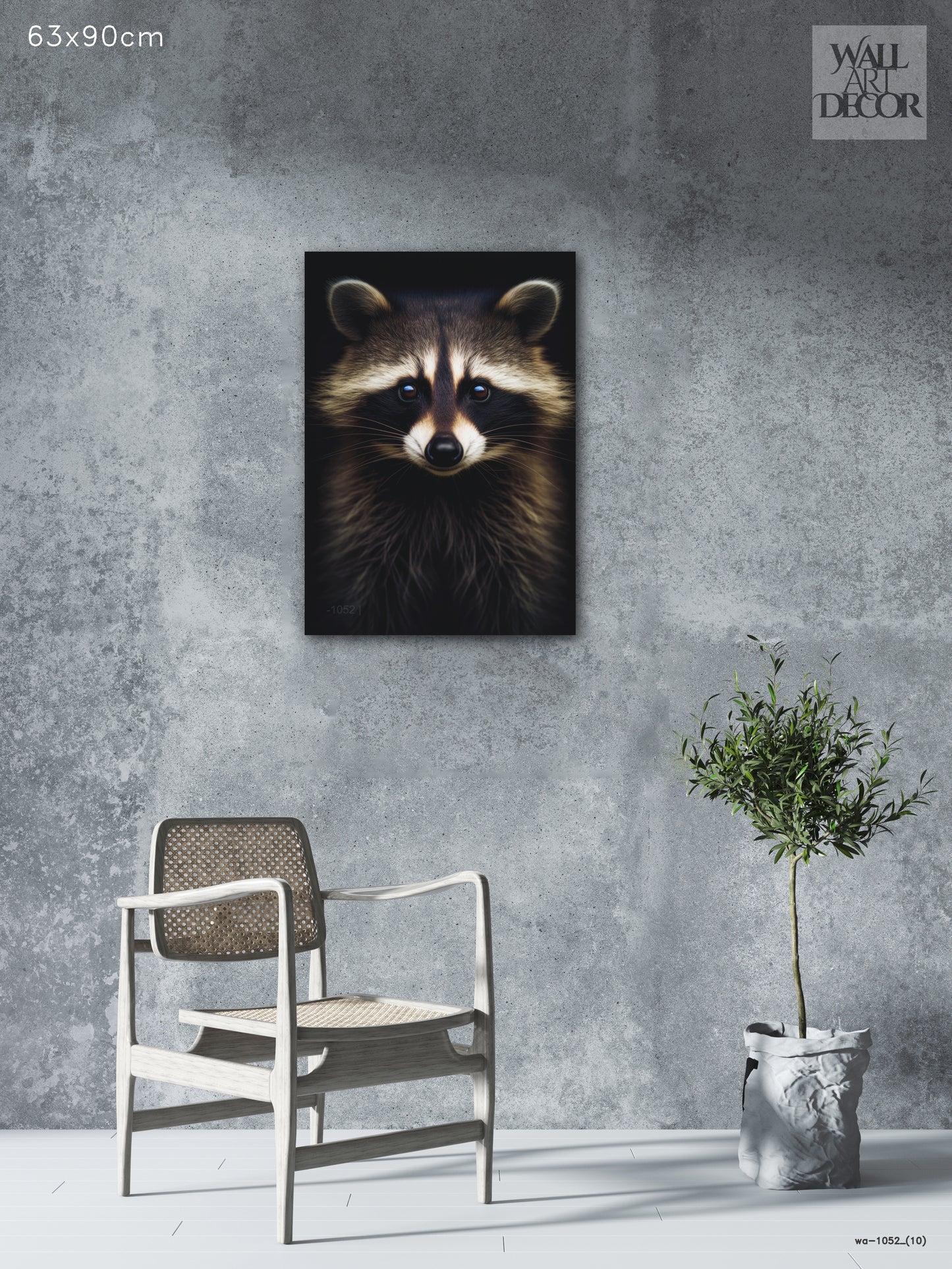 Midnight Bandit: Majestic Raccoon Portrait | Modern Frameless Decor