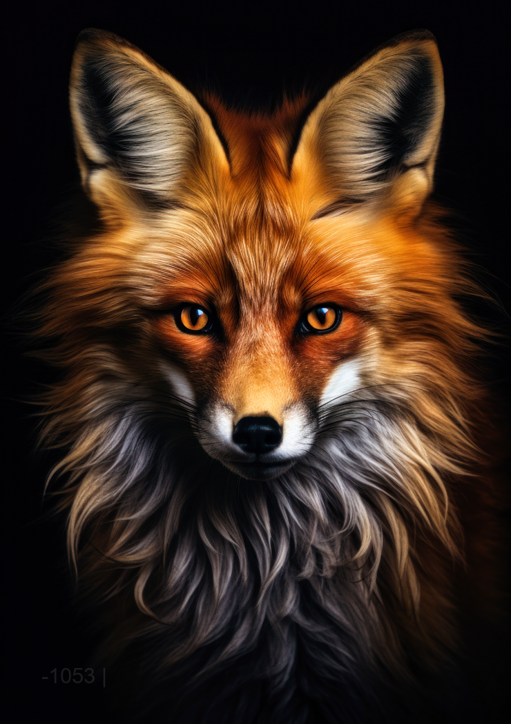 Fiery Nobility: Majestic Red Fox Portrait – Modern Frameless Wall Art