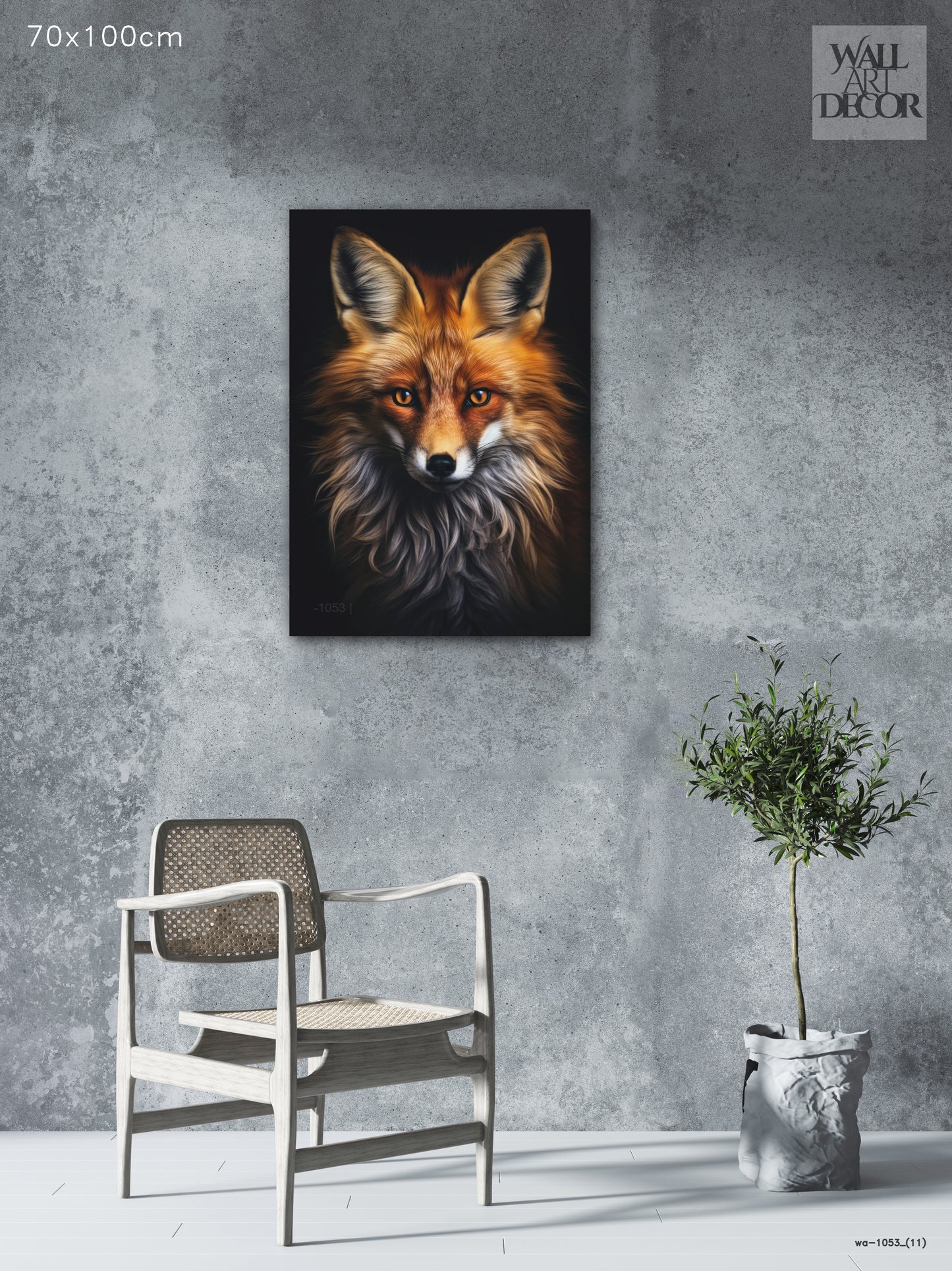 Fiery Nobility: Majestic Red Fox Portrait – Modern Frameless Wall Art