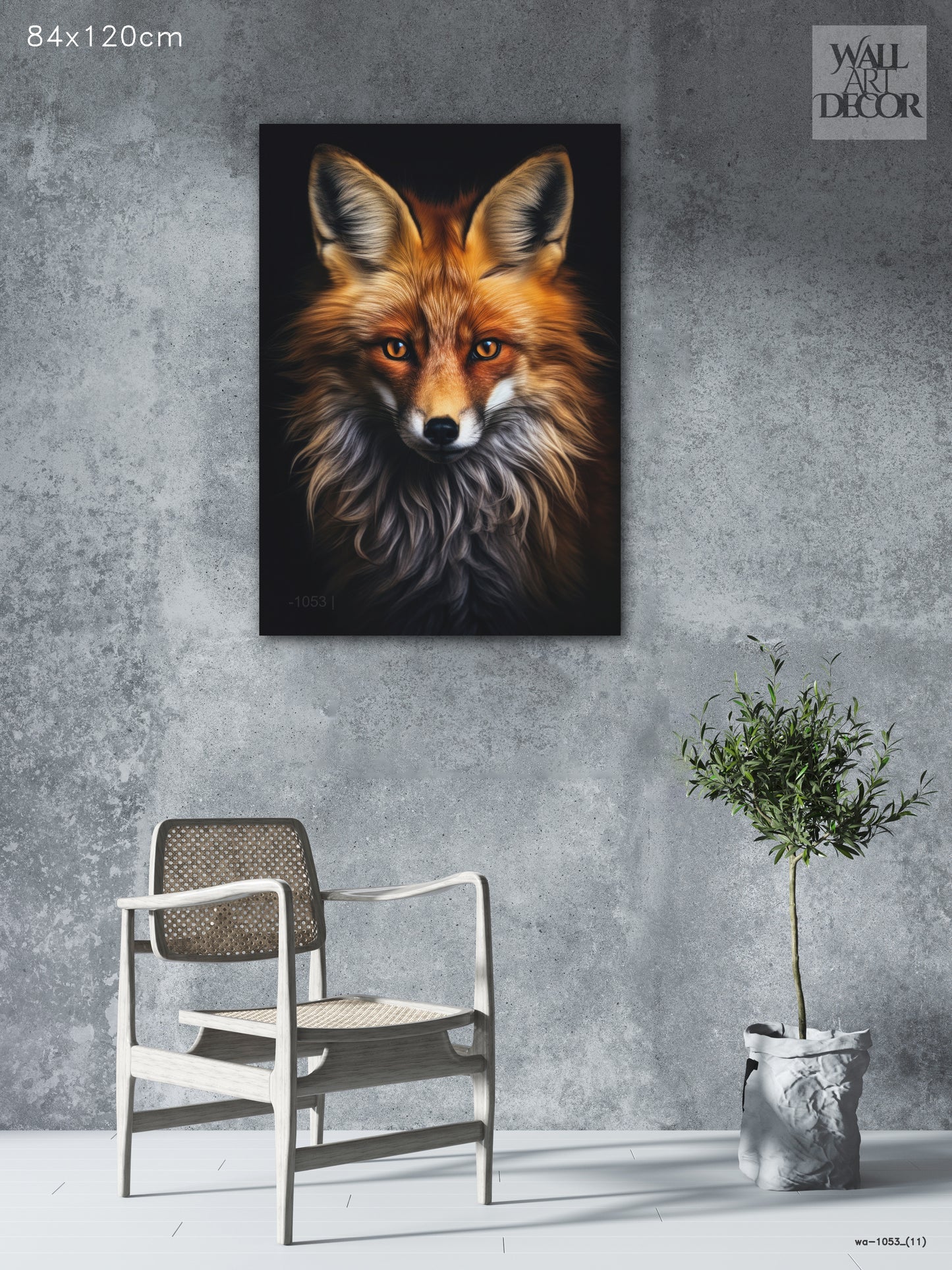 Fiery Nobility: Majestic Red Fox Portrait – Modern Frameless Wall Art