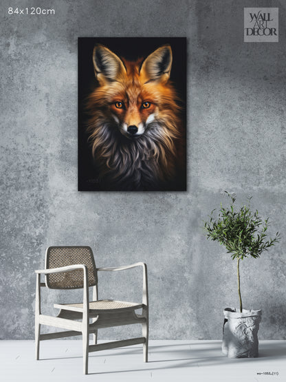 Fiery Nobility: Majestic Red Fox Portrait – Modern Frameless Wall Art