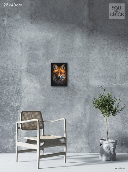 Fiery Nobility: Majestic Red Fox Portrait – Modern Frameless Wall Art