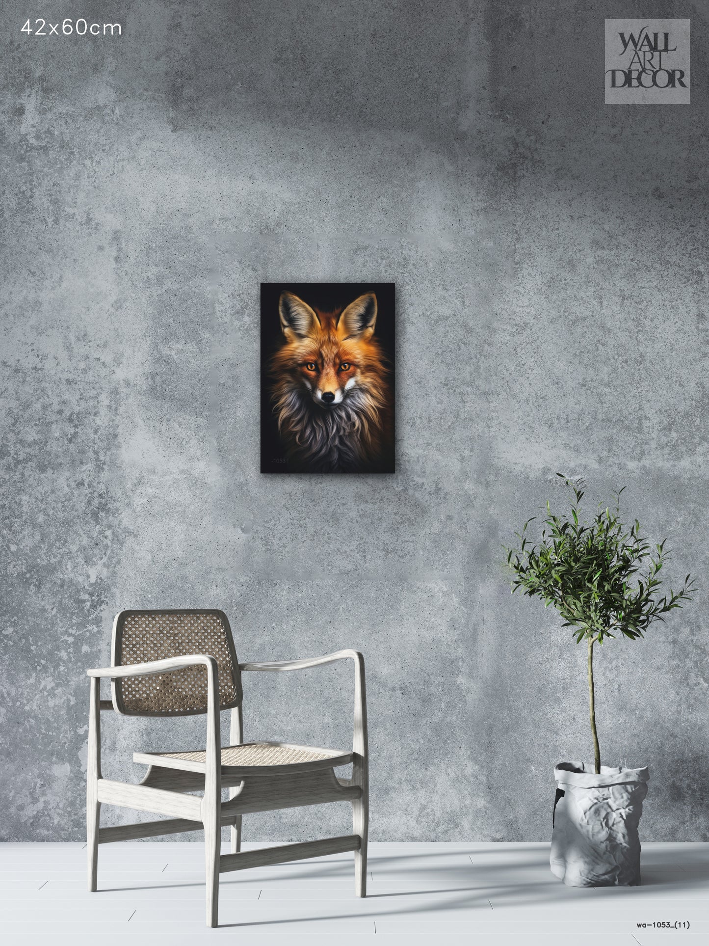 Fiery Nobility: Majestic Red Fox Portrait – Modern Frameless Wall Art