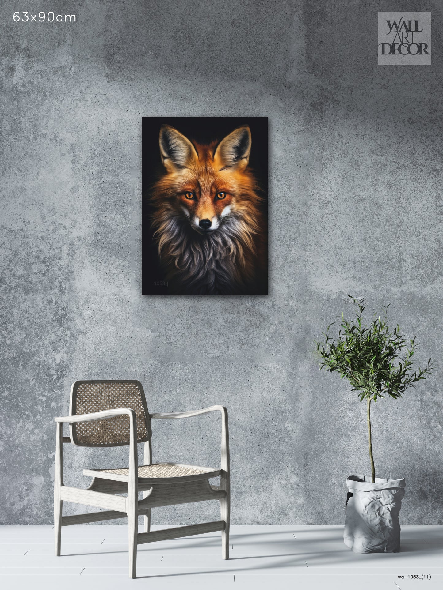 Fiery Nobility: Majestic Red Fox Portrait – Modern Frameless Wall Art