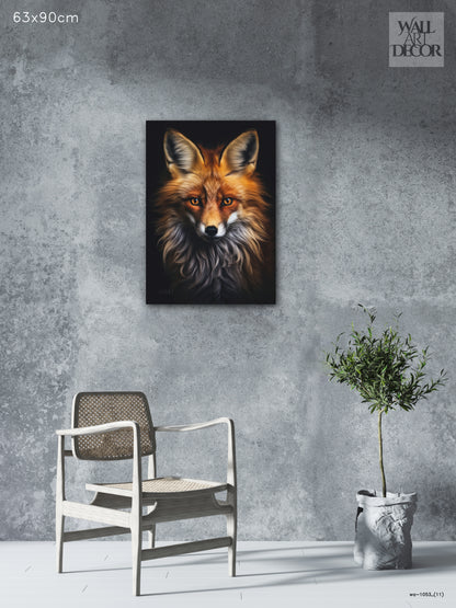 Fiery Nobility: Majestic Red Fox Portrait – Modern Frameless Wall Art