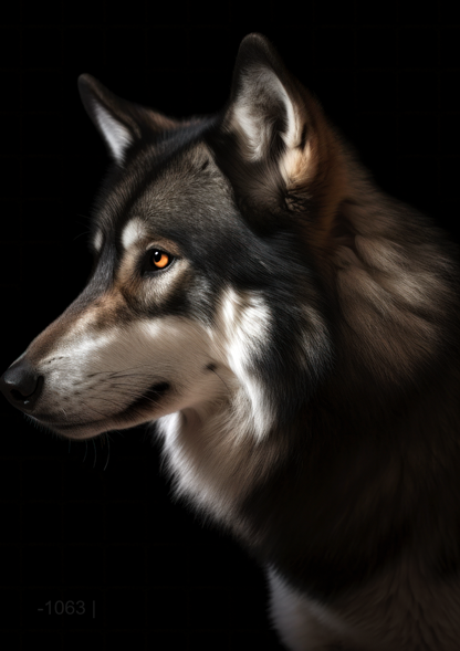 Alpha Profile: Majestic Timber Wolf – Modern Frameless Wall Art