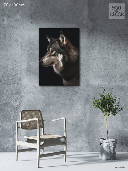 Alpha Profile: Majestic Timber Wolf – Modern Frameless Wall Art