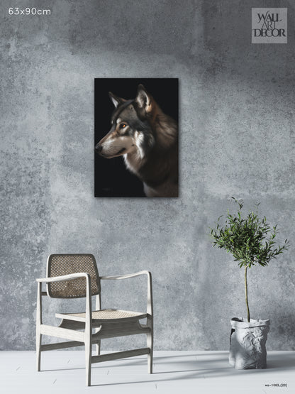 Alpha Profile: Majestic Timber Wolf – Modern Frameless Wall Art