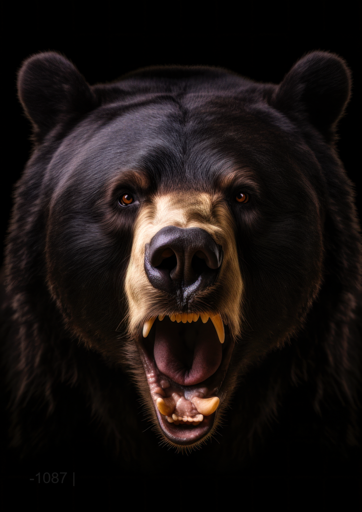 Primal Roar: Majestic Grizzly Bear – Modern Frameless Wall Art