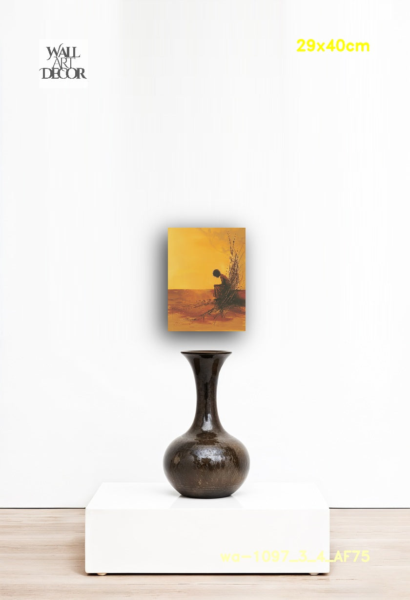 Golden Solitude: The Quiet Earth – Modern Frameless Wall Art