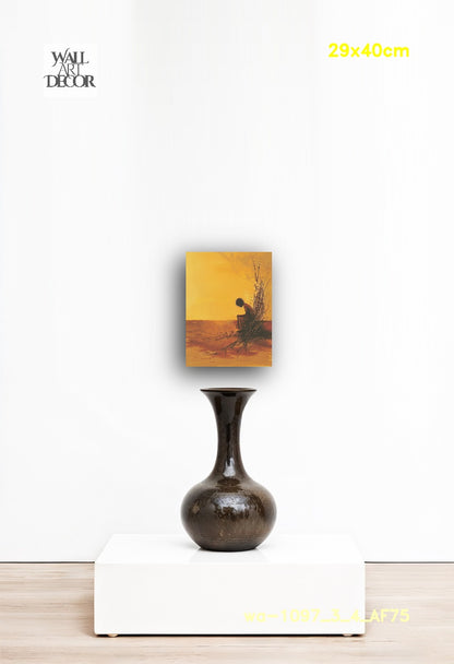 Golden Solitude: The Quiet Earth – Modern Frameless Wall Art