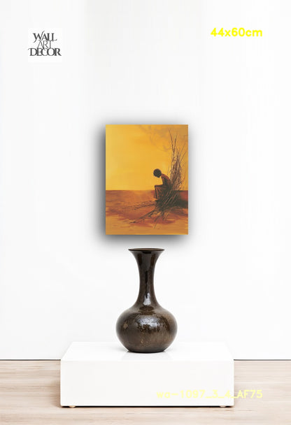 Golden Solitude: The Quiet Earth – Modern Frameless Wall Art