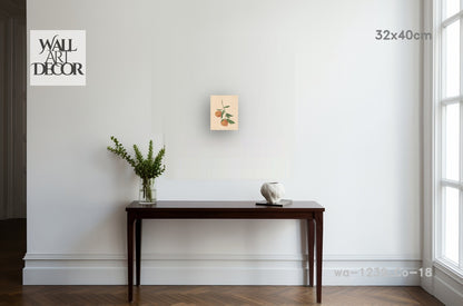 Botanical Serenity: Watercolor Citrus Branch – Modern Frameless Wall Art