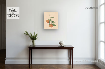 Botanical Serenity: Watercolor Citrus Branch – Modern Frameless Wall Art